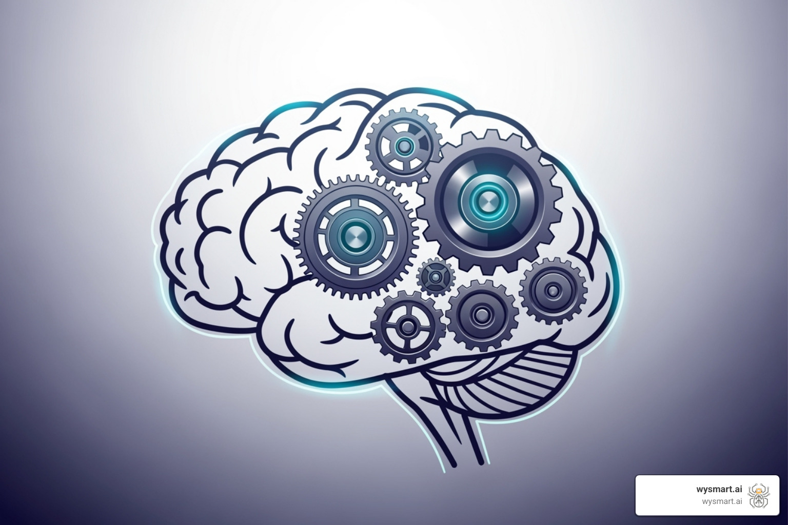 brain icon integrated with gears representing AI in automation - bpa business process brain icon integrated with gears representing AI in automation - bpa business process