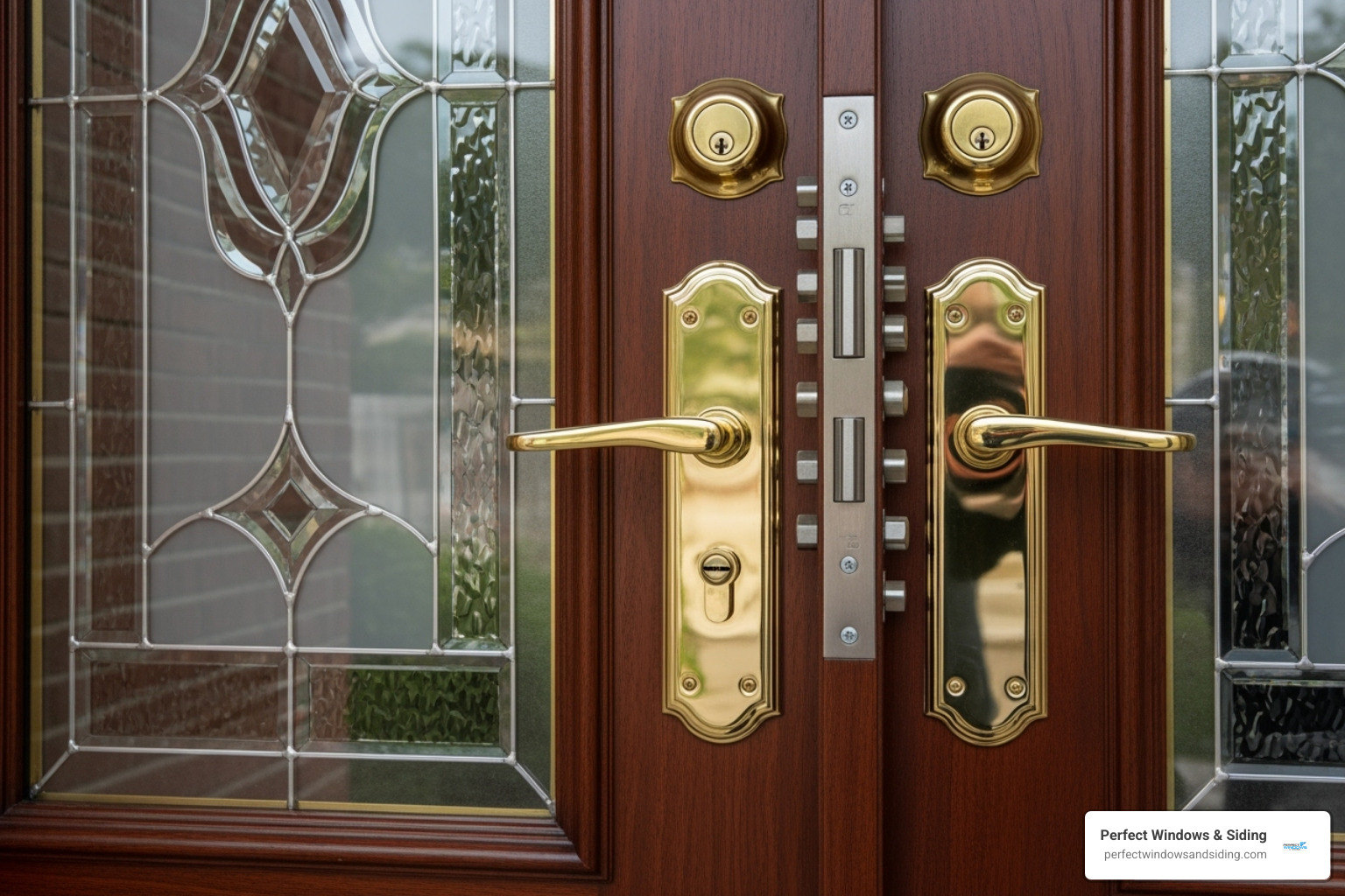 decorative glass textures and hardware options like levers and knobs - custom exterior doors