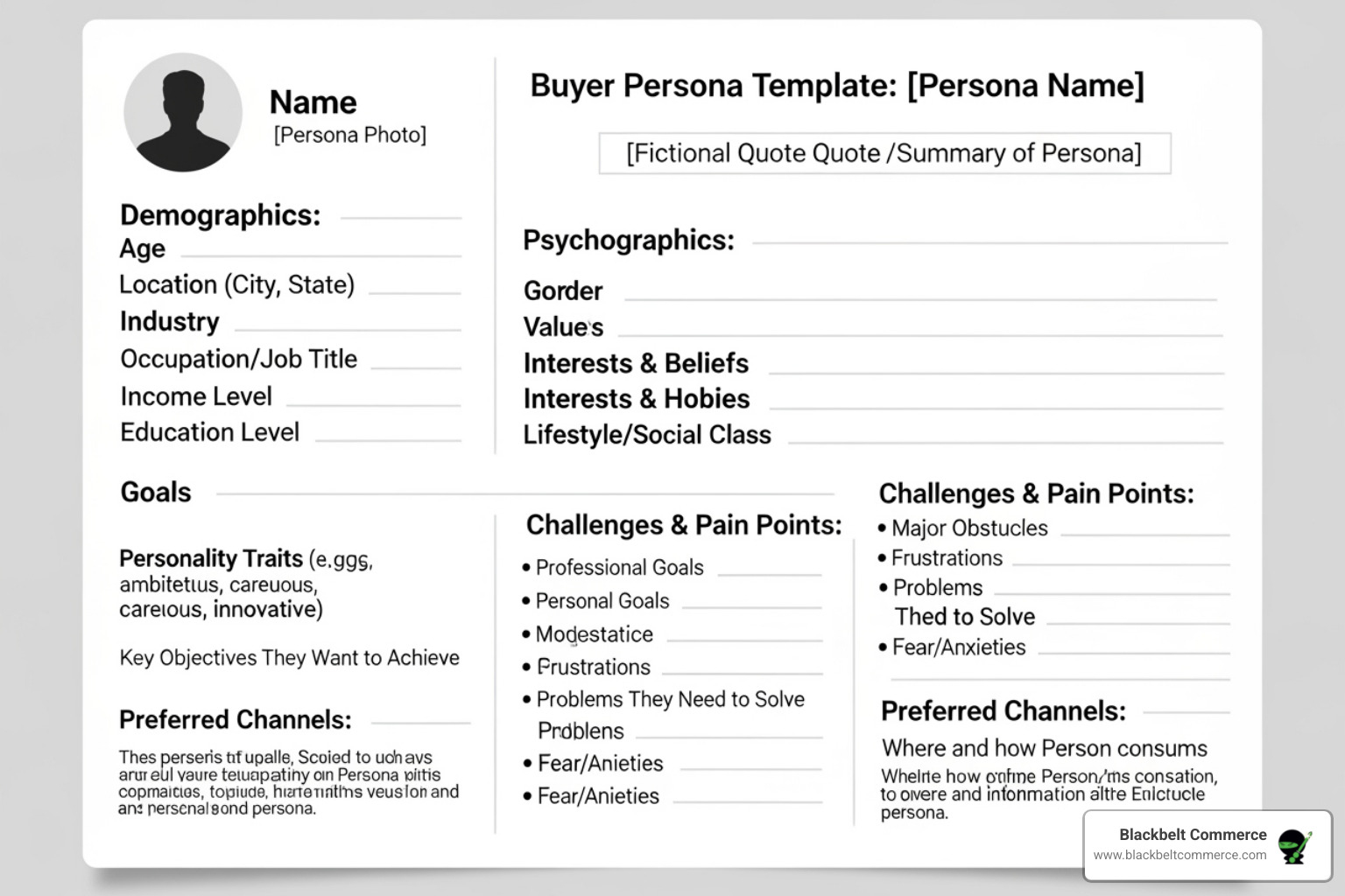 A detailed buyer persona template - Shopify content strategy