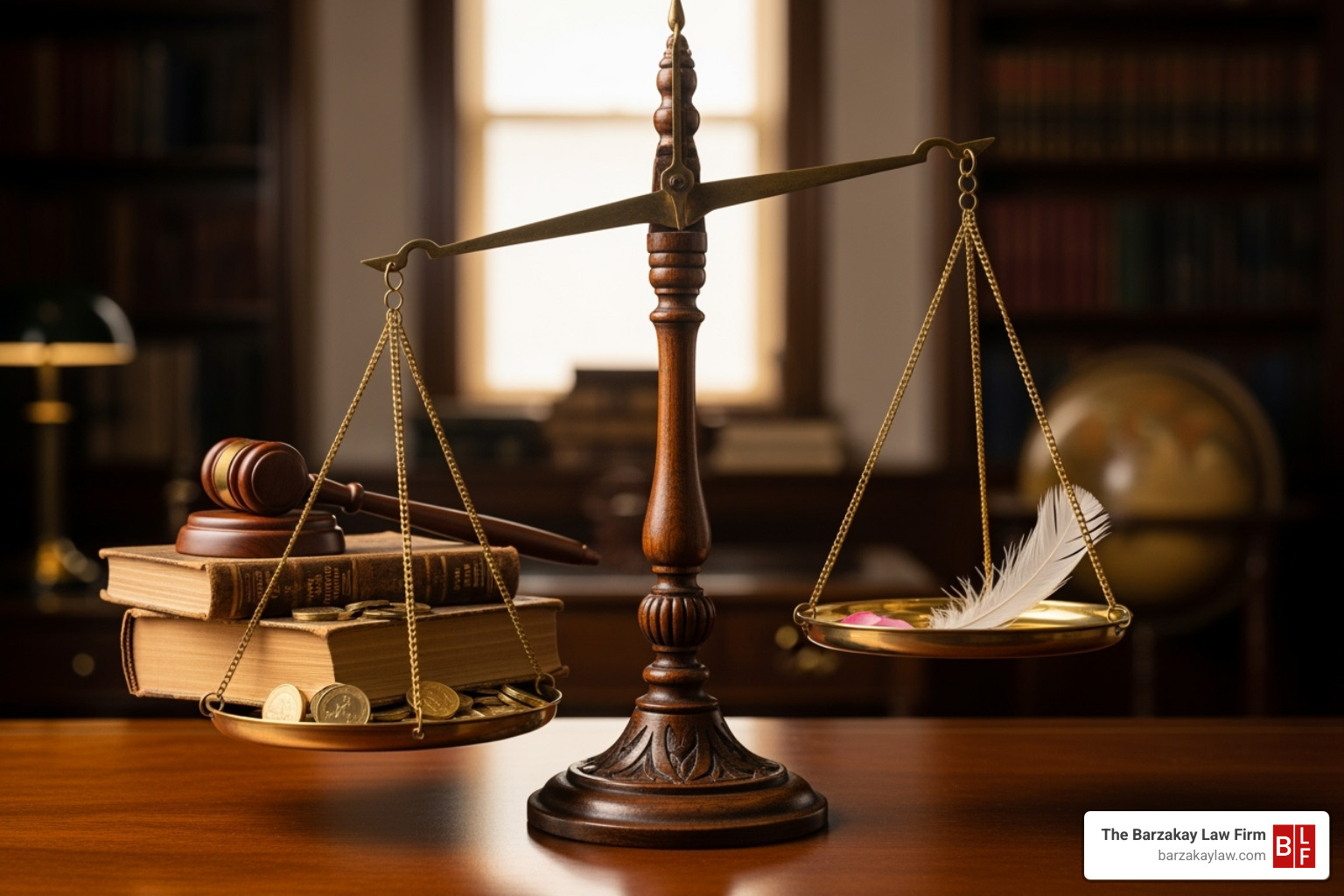 A legal scale balancing "Employee" on one side and "Contractor" on the other, with the Contractor side appearing lighter - lawyer uber driver