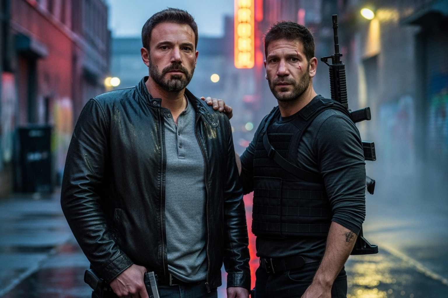 Ben Affleck and Jon Bernthal together in a scene from the sequel - ben affleck jon bernthal
