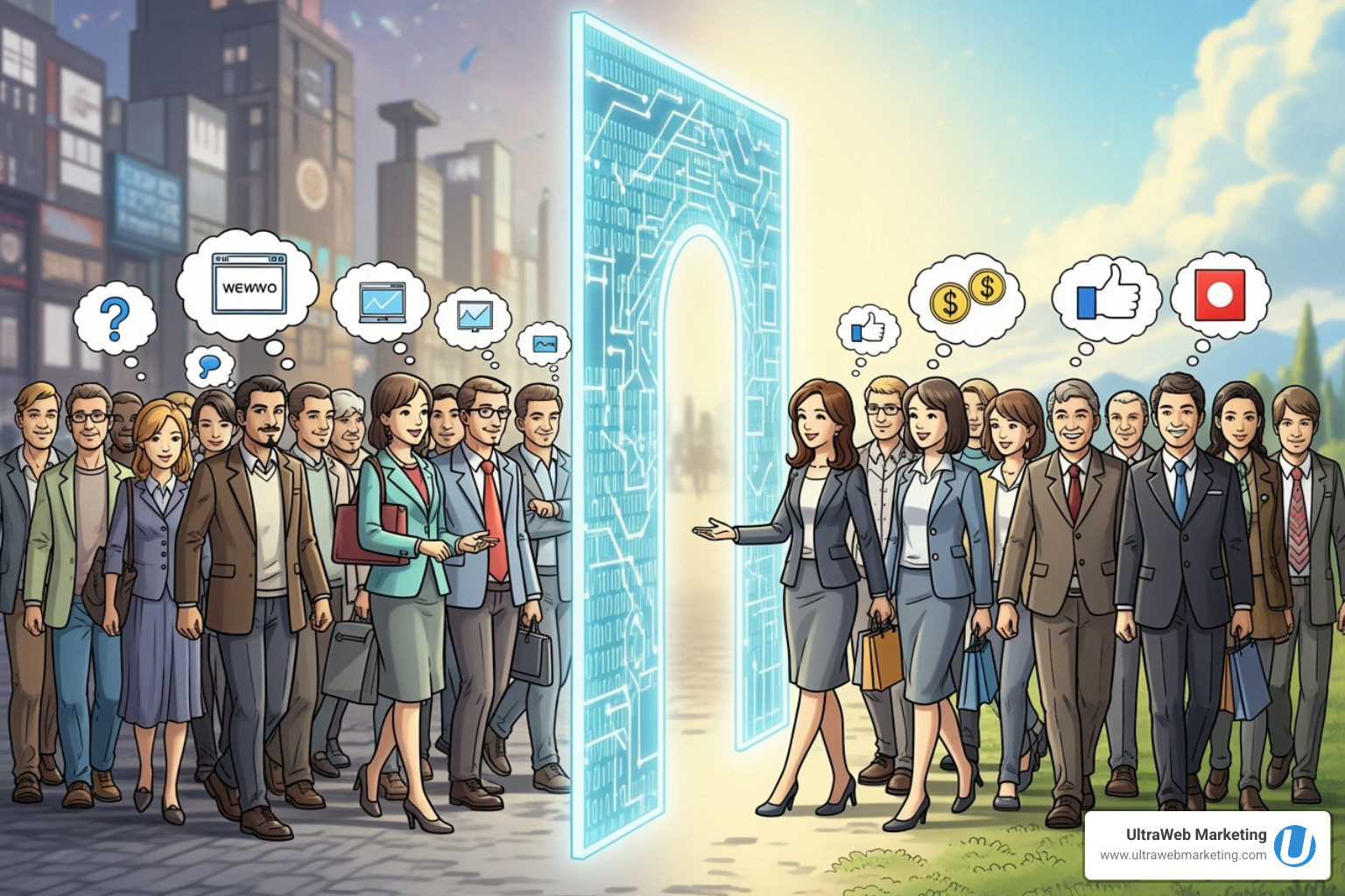 A sales funnel graphic showing website visitors turning into customers, illustrating lead generation and conversion - boca raton web design A sales funnel graphic showing website visitors turning into customers, illustrating lead generation and conversion - boca raton web design