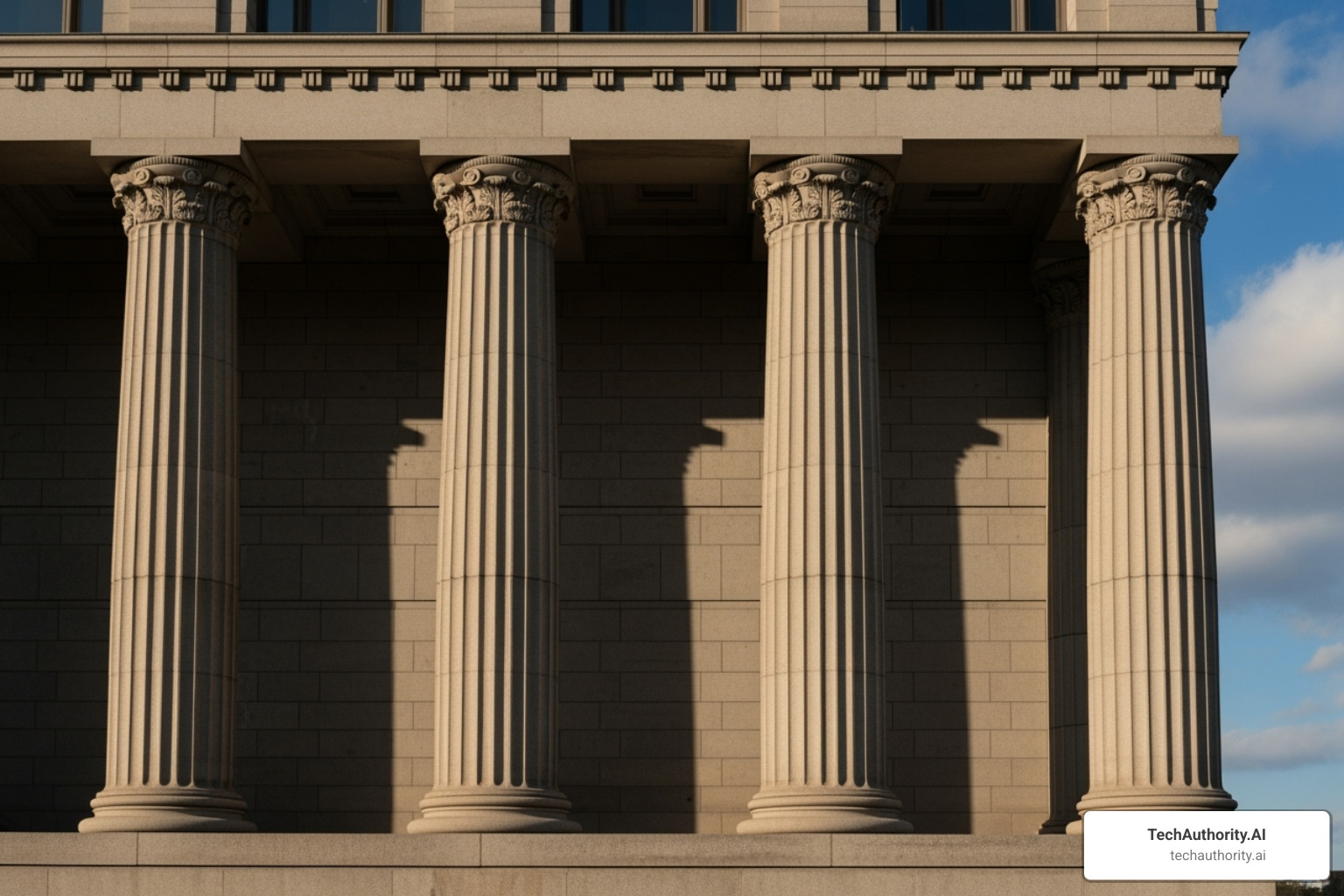 of four pillars labeled UX, Security, SEO, and Mobile - ecommerce development solution