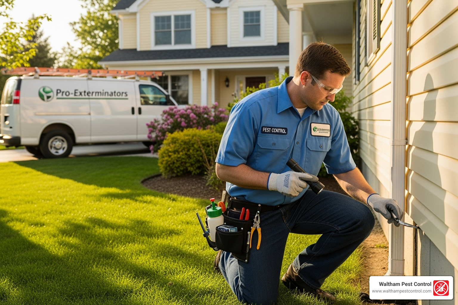 A licensed pest control technician inspecting a home - cambridge pest services