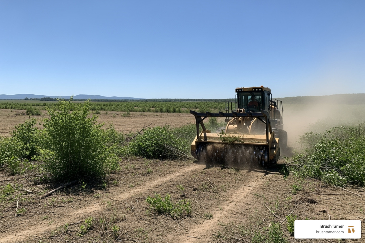 land clearing machine preparing a site for solar panel installation - solar power development land clearing machine preparing a site for solar panel installation - solar power development