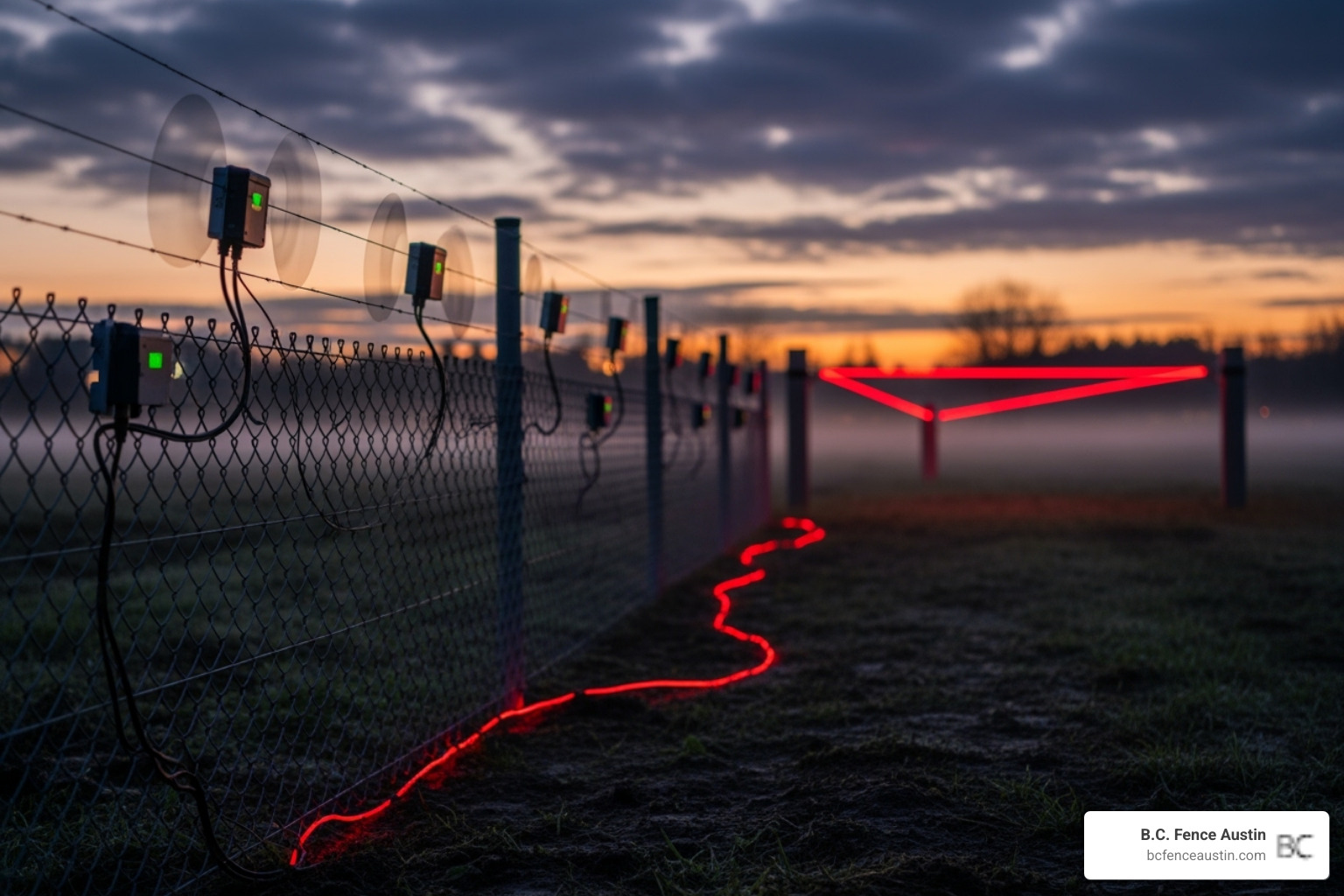 illustrating different PIDS sensor types like fence-mounted, buried, and infrared barriers - perimeter intrusion detection systems