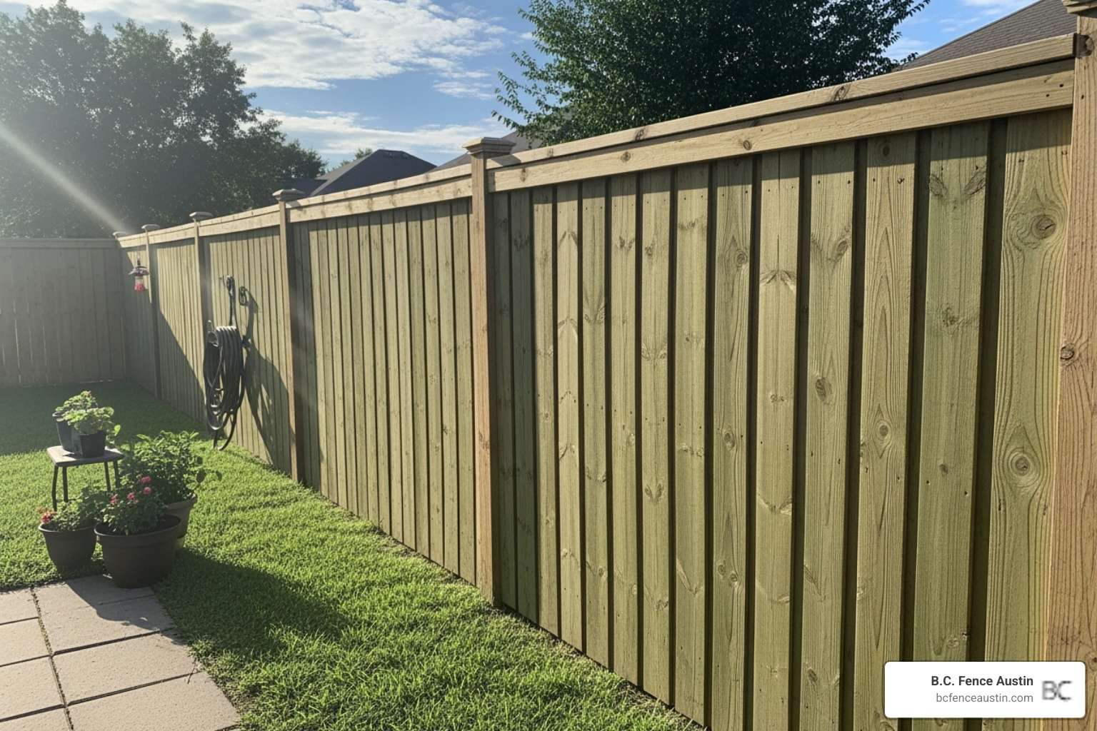 pressure-treated pine privacy fence - affordable fencing options