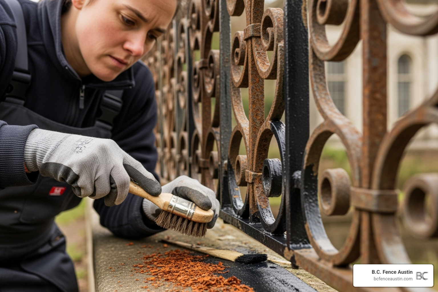 wrought iron fence restoration - options to restore wrought iron fence
