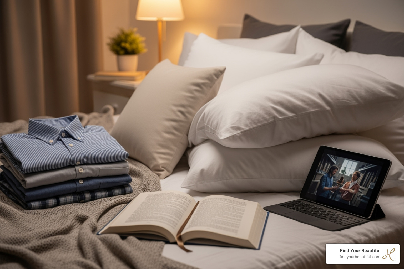A comfortable home recovery setup with pillows, button-down shirts, and entertainment - Facelift - General
