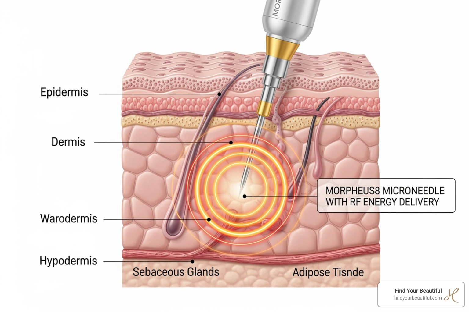 diagram showing skin layers and Morpheus8 needle penetration - morpheus8 san antonio diagram showing skin layers and Morpheus8 needle penetration - morpheus8 san antonio