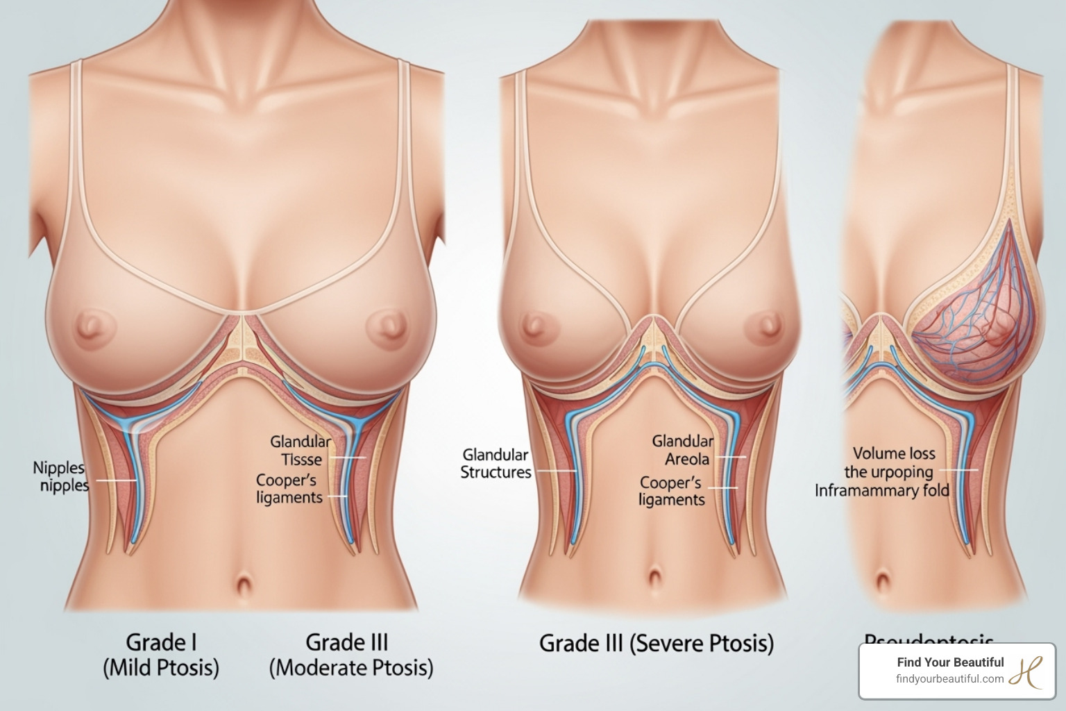 illustrating different degrees of breast ptosis - Breast Augmentation - Long-Tail/CTR