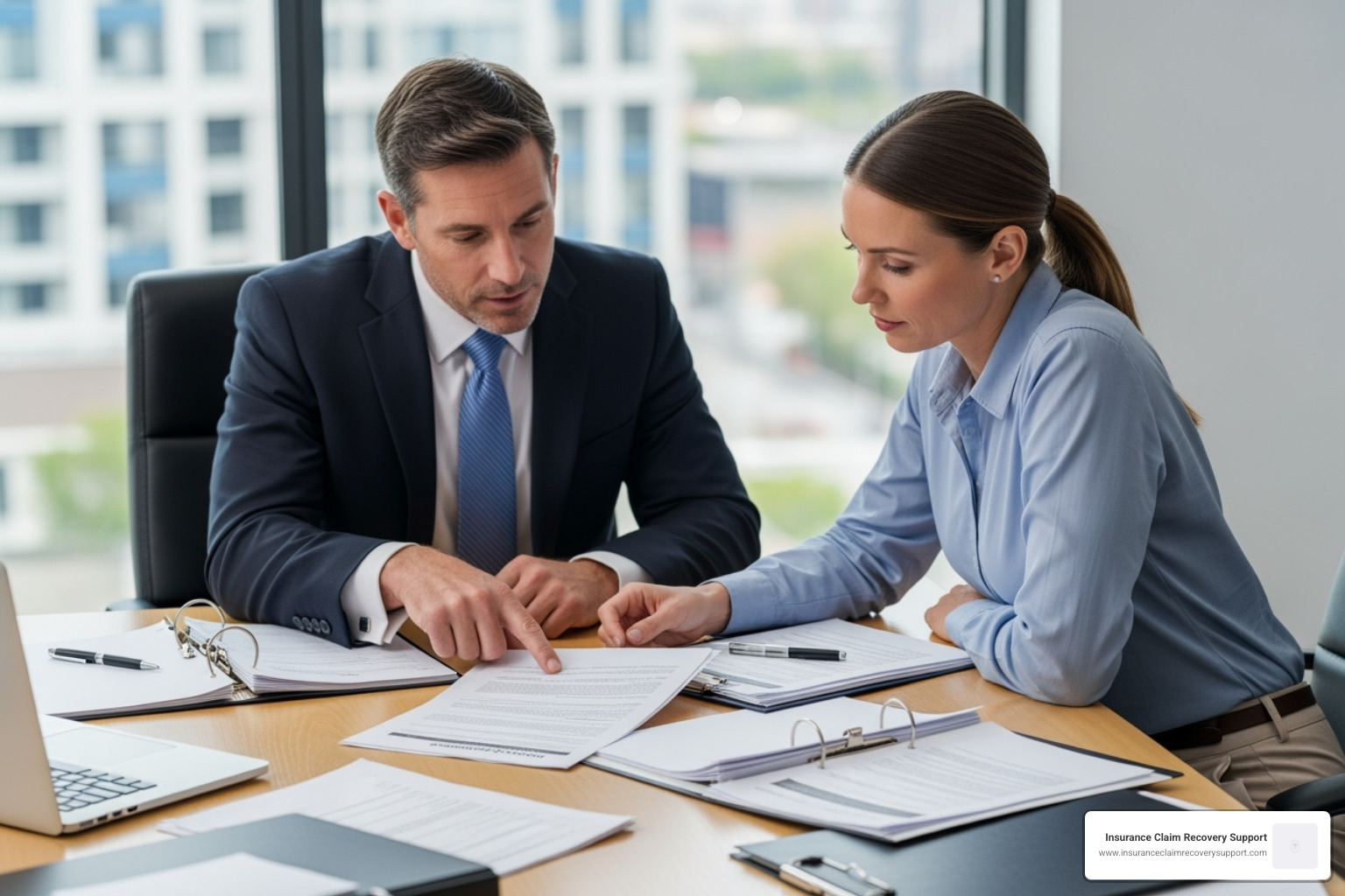 public adjuster reviewing documents with a property manager - fort lauderdale public adjusters