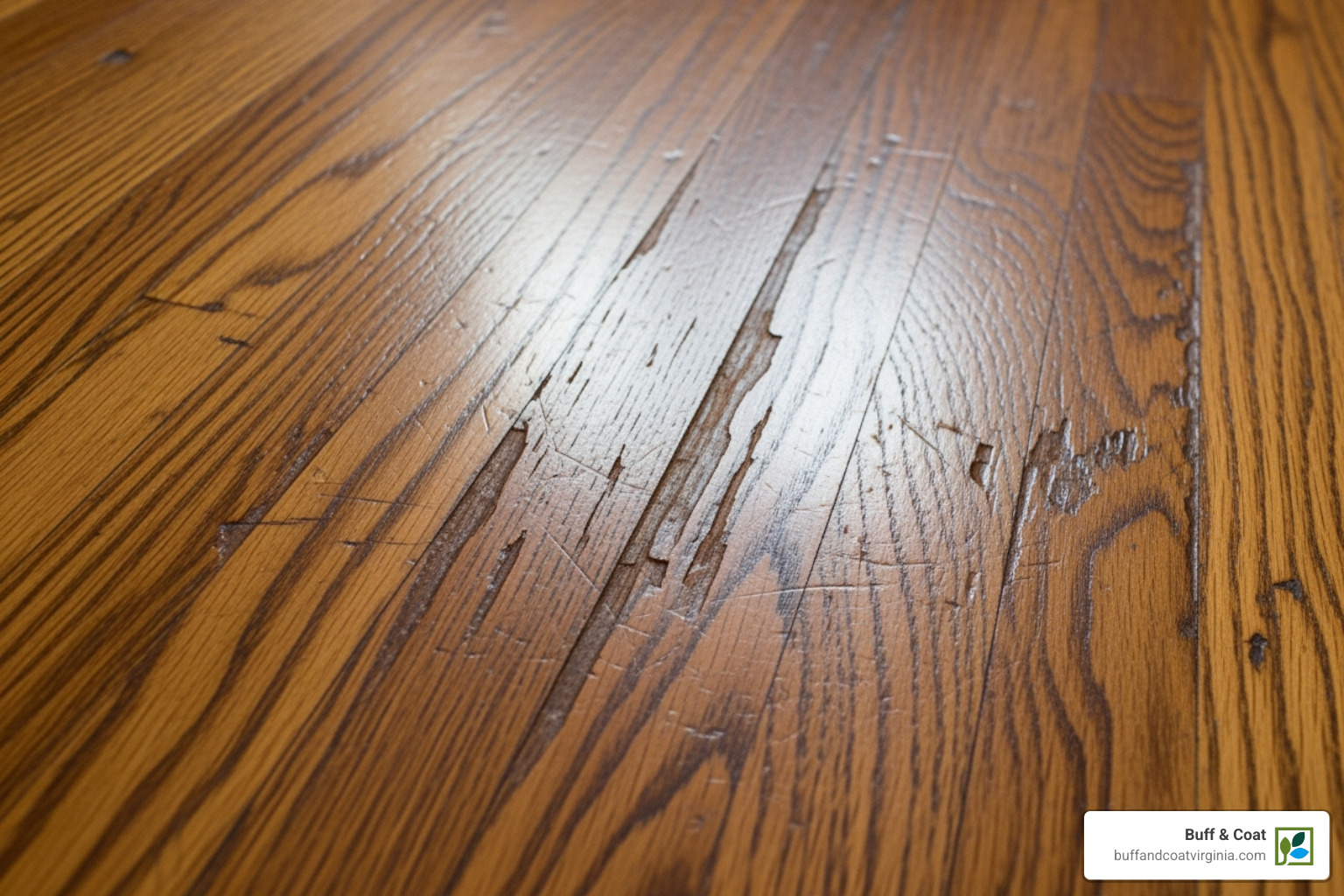 a floor with visible scratches and wear, highlighting areas that refinishing can fix - floor refinishing service a floor with visible scratches and wear, highlighting areas that refinishing can fix - floor refinishing service