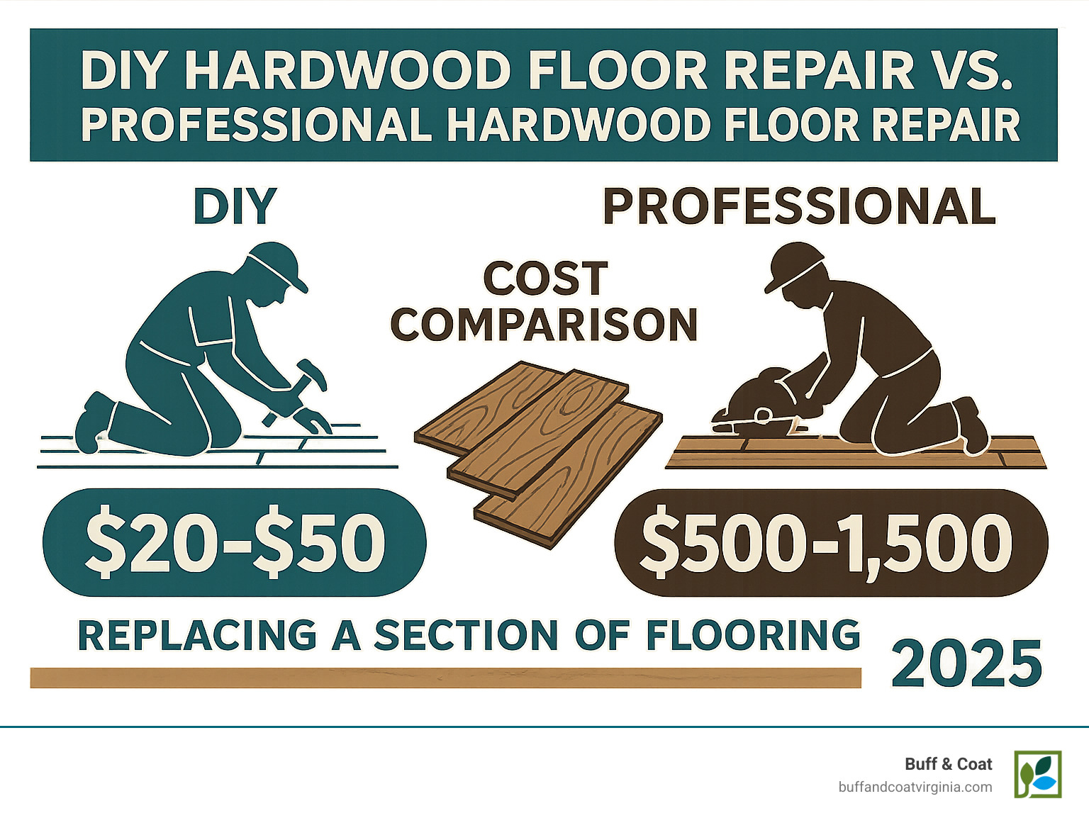DIY hardwood floor repair vs professional hardwood floor repair cost comparison - hardwood floor board replacement infographic DIY hardwood floor repair vs professional hardwood floor repair cost comparison - hardwood floor board replacement infographic