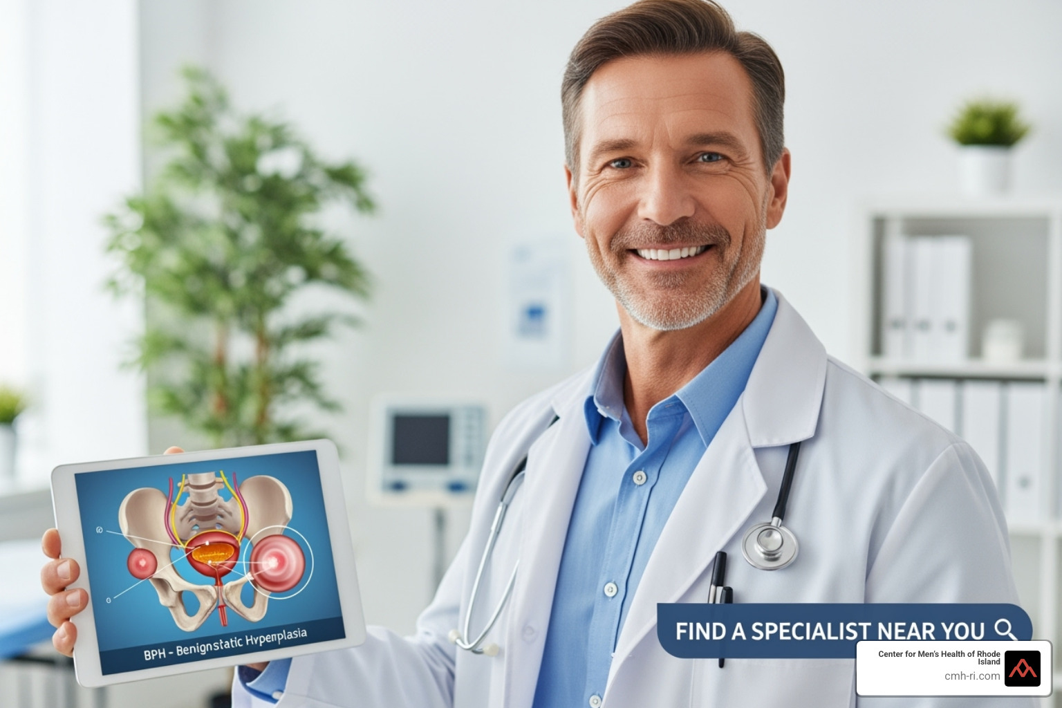 A person searching online for a local doctor on a laptop - BPH specialist near me A person searching online for a local doctor on a laptop - BPH specialist near me