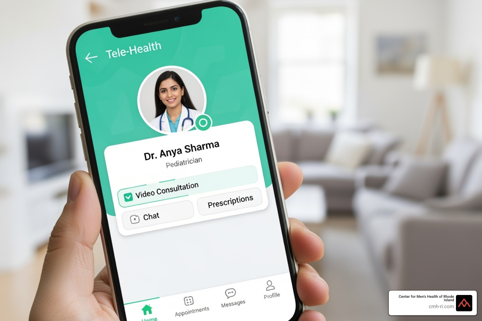 smartphone screen showing a telehealth app interface - sexual health online treatment