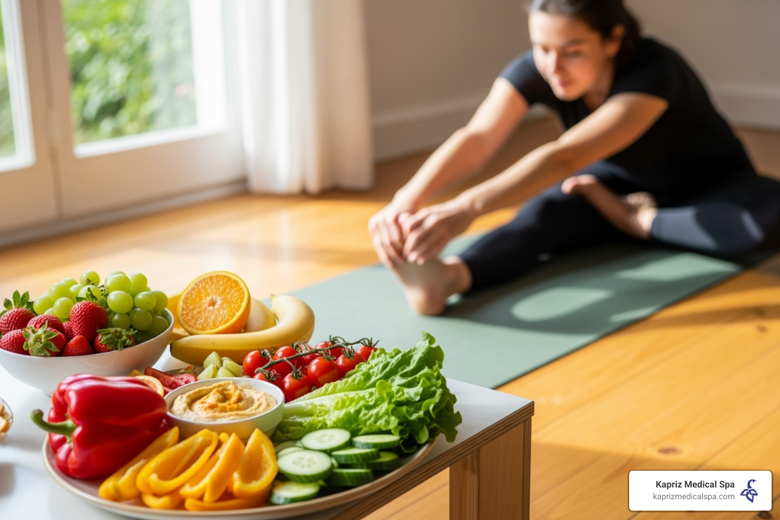 person exercising and eating healthy - cooltone jacksonville fl