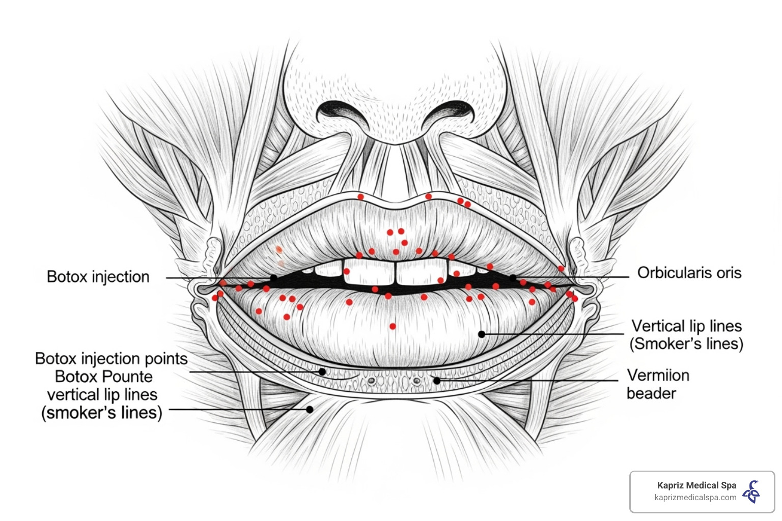 diagram showing injection points for lip lines - how many units of botox for lip lines diagram showing injection points for lip lines - how many units of botox for lip lines