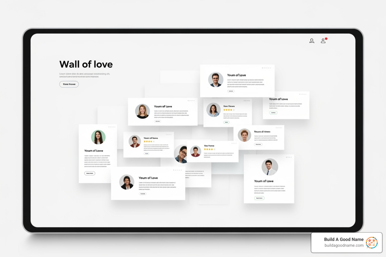 Wall of Love testimonial page - get customer testimonials