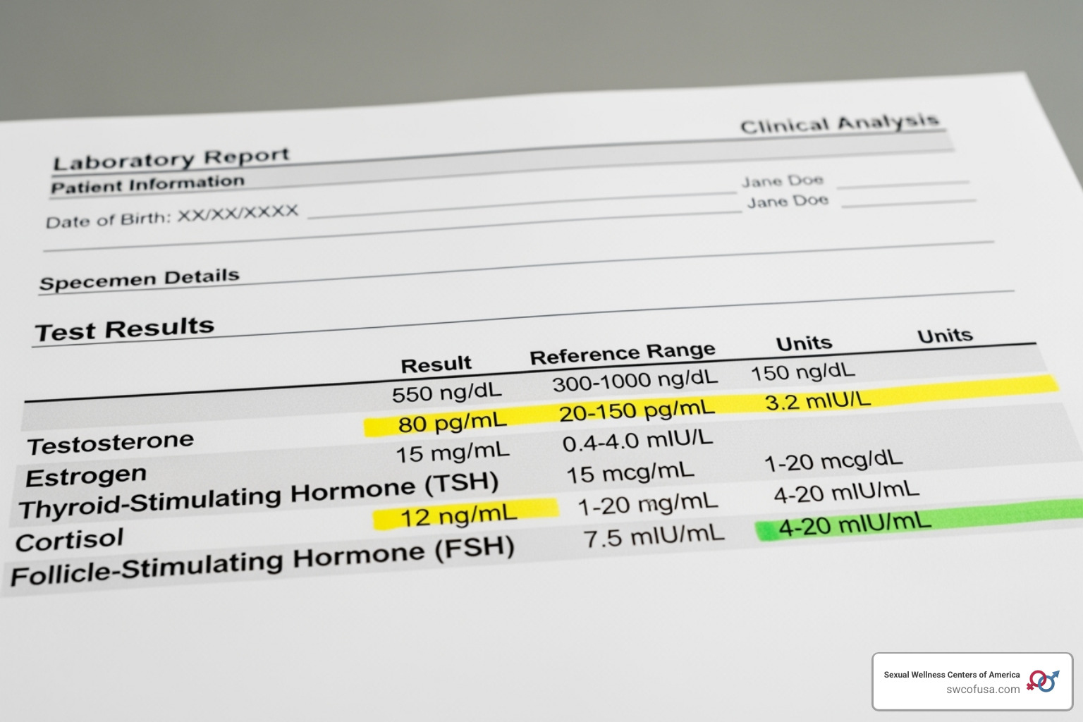 generic lab report with highlighted hormone levels - how to start peptide therapy generic lab report with highlighted hormone levels - how to start peptide therapy