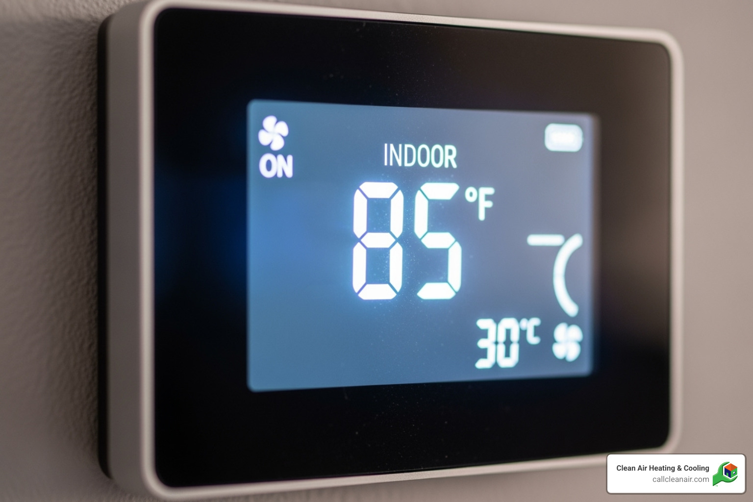 AC thermostat displaying a high temperature while the unit is on - Same day AC repair