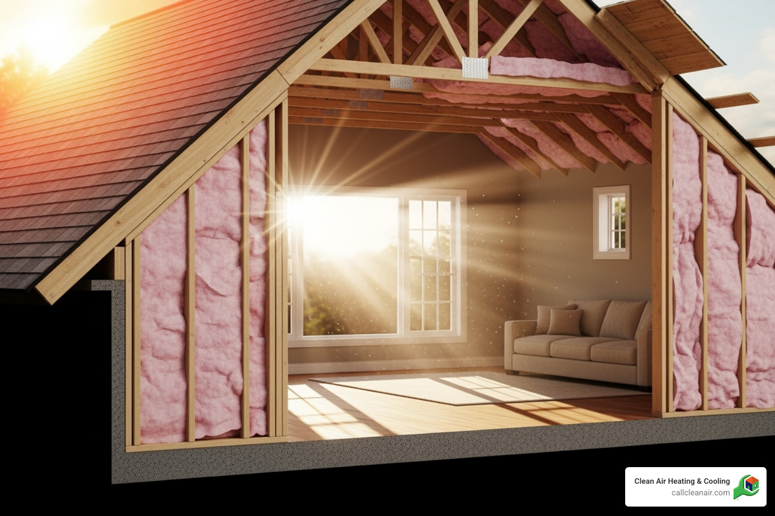 infographic showing various factors affecting AC load (windows, insulation, sun, etc.) - ac sizing
