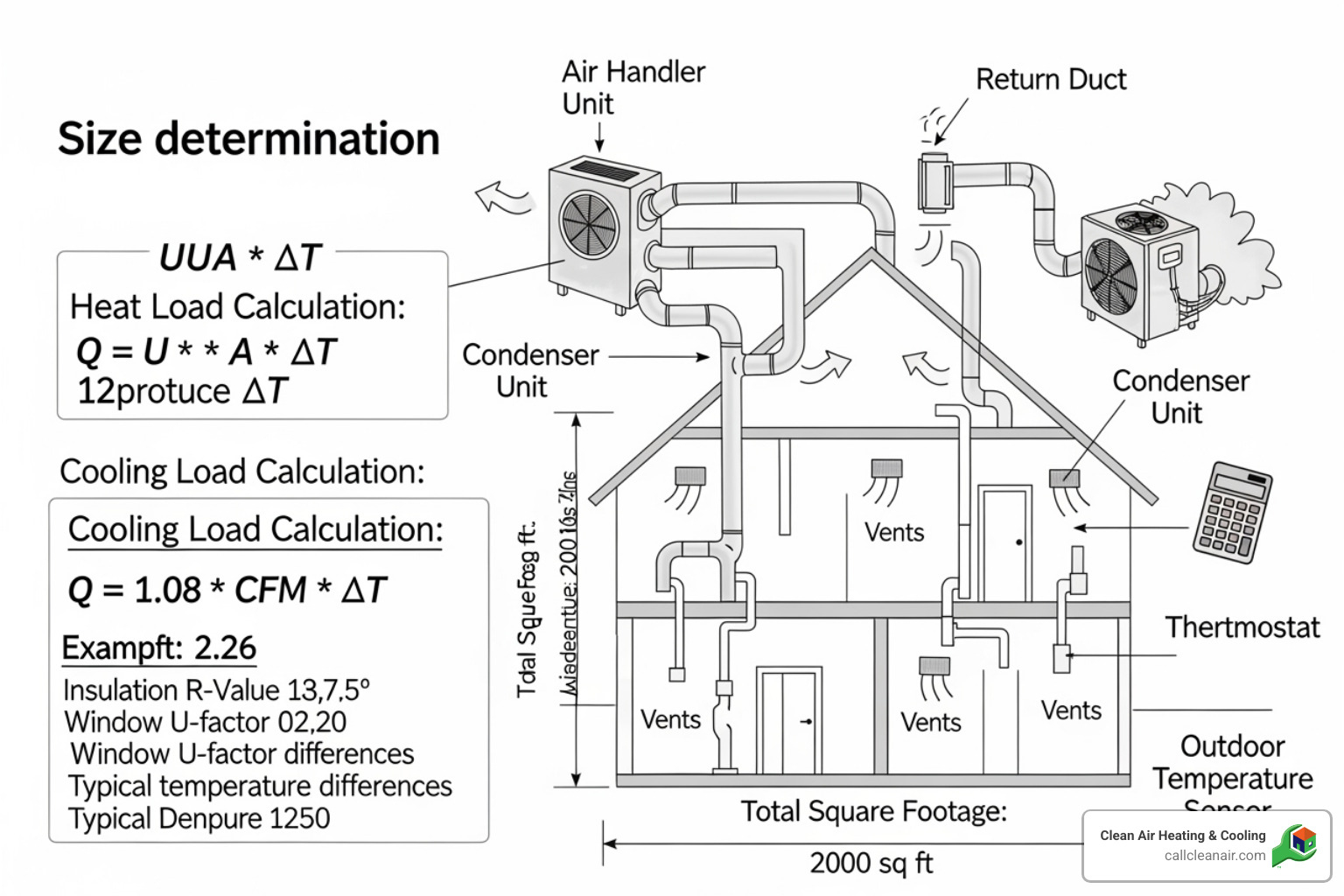HVAC unit data plate with model number highlighted - how to determine size of heating and air conditioning system