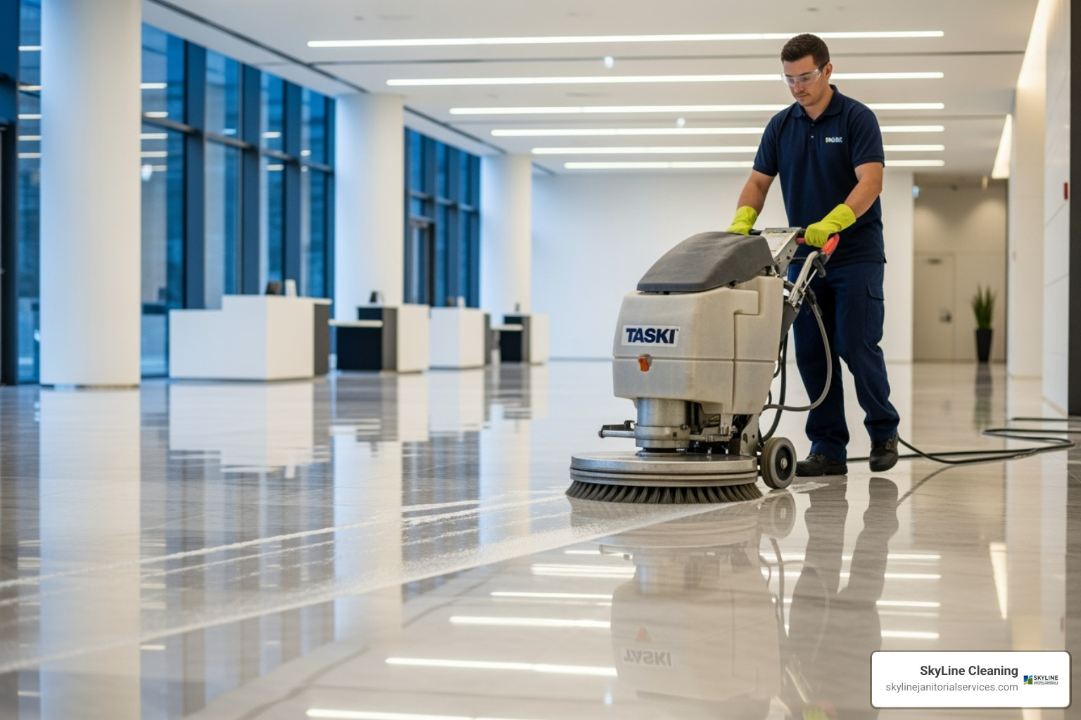 cleaning professional using specialized floor polishing equipment - commercial building cleaning companies cleaning professional using specialized floor polishing equipment - commercial building cleaning companies