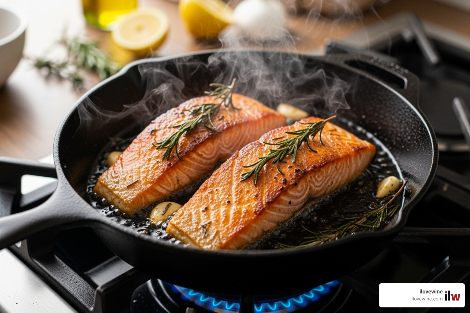 salmon searing in a cast iron skillet - crispy salmon recipes salmon searing in a cast iron skillet - crispy salmon recipes