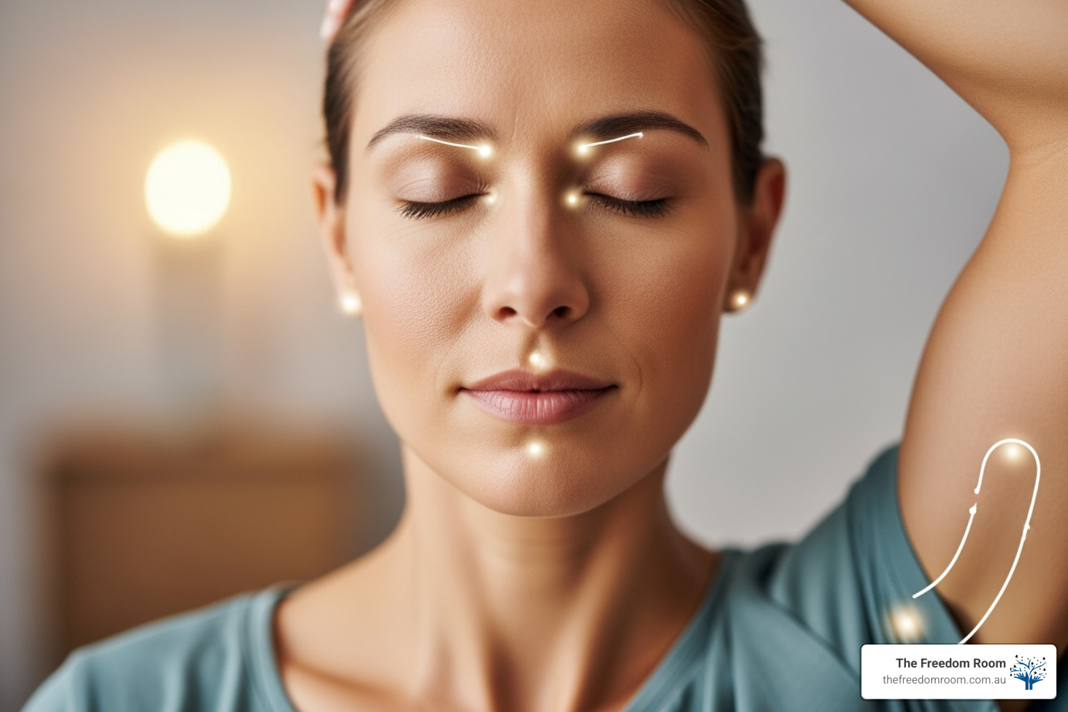 EFT tapping points on the face and upper body - breathing exercises for addiction