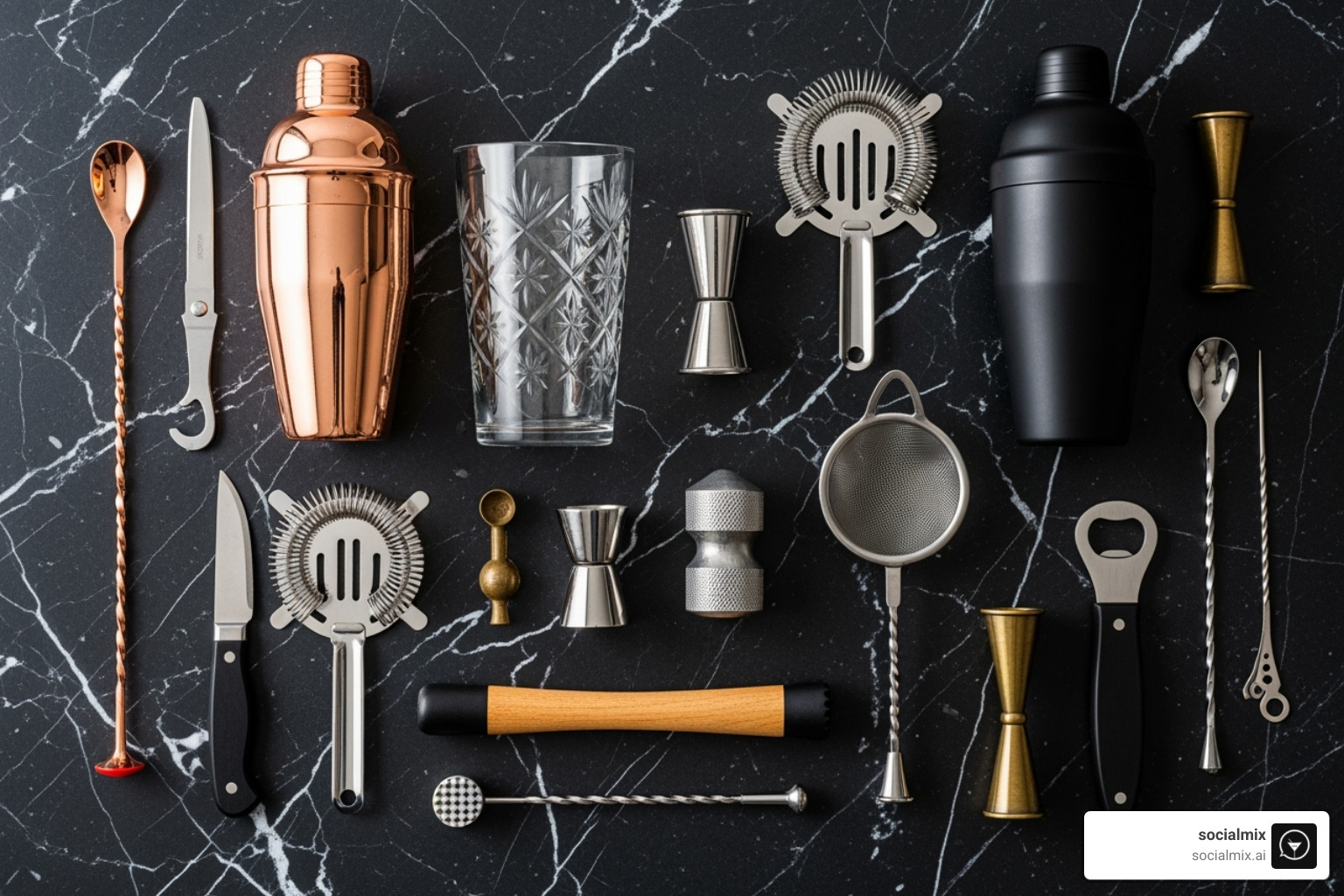 collection of unique bartender tools - quirky alcohol gifts