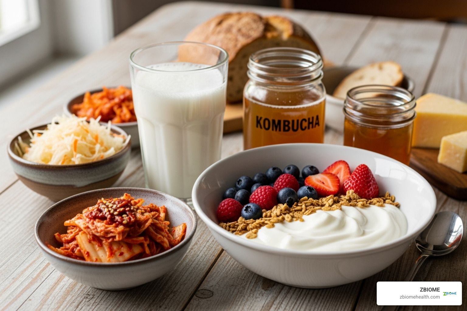 probiotic-rich foods like yogurt, kefir, and kimchi - science backed probiotics