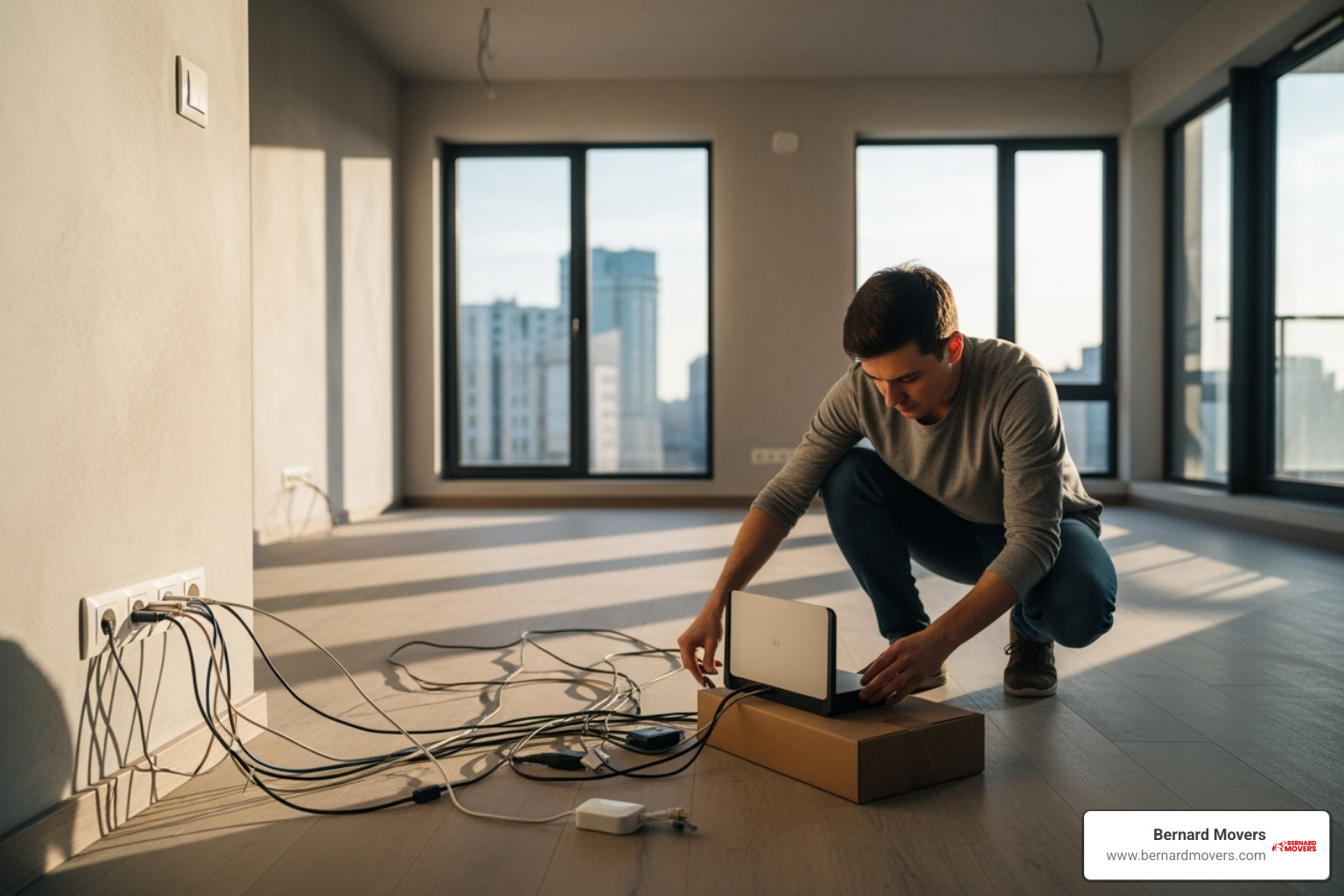 person setting up utilities in a new apartment - how much money to save before moving out of state