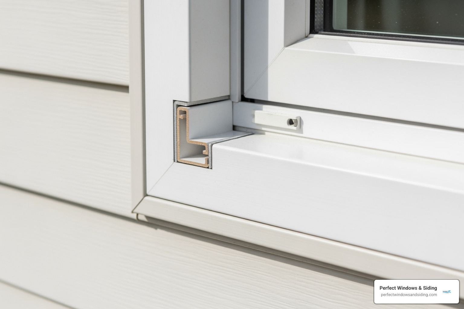 J-channel installed neatly around a window - Siding Installation