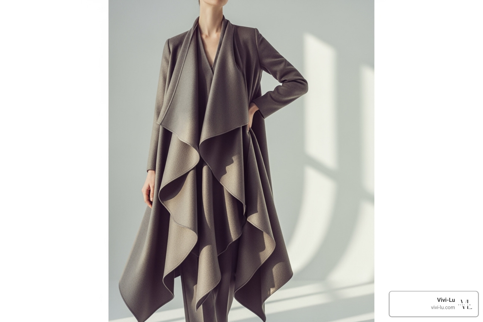 draped or waterfall-style asymmetrical coat in a soft fabric - asymmetrical coat