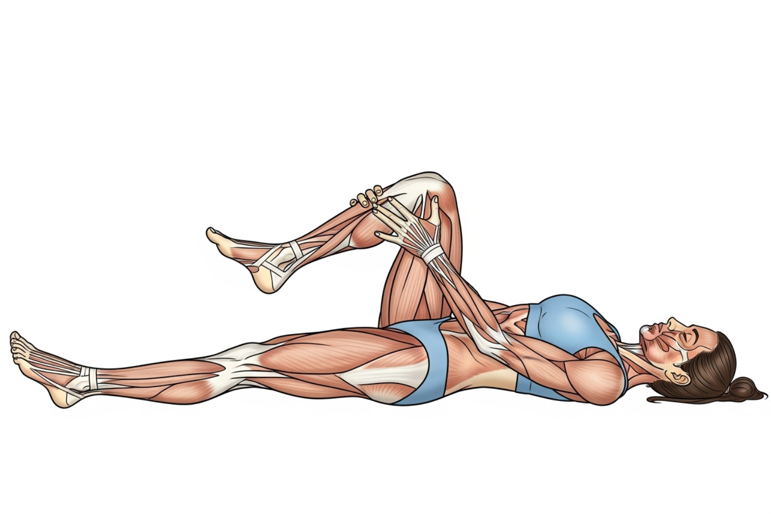 Illustration of the knee-to-chest stretch - lower back pain