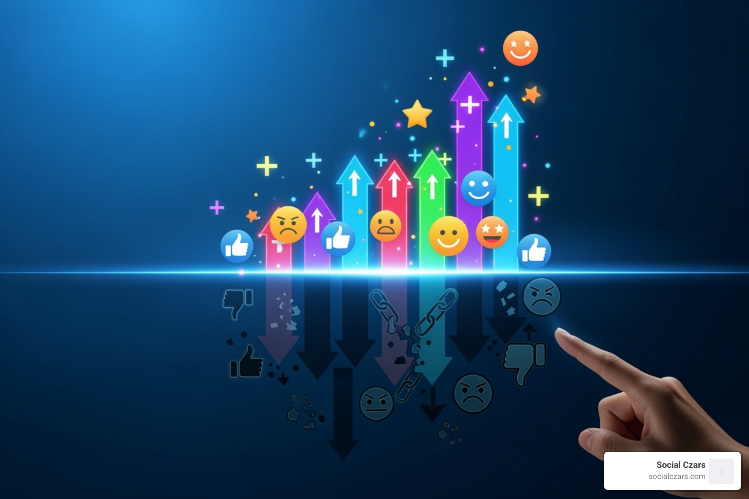 a graphic illustrating the concept of SERP suppression - online reputation management