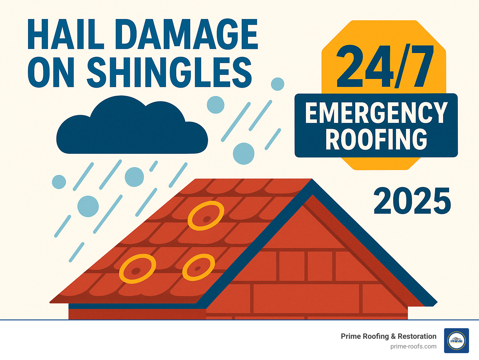 hail damage on shingles - 24/7 emergency roofing