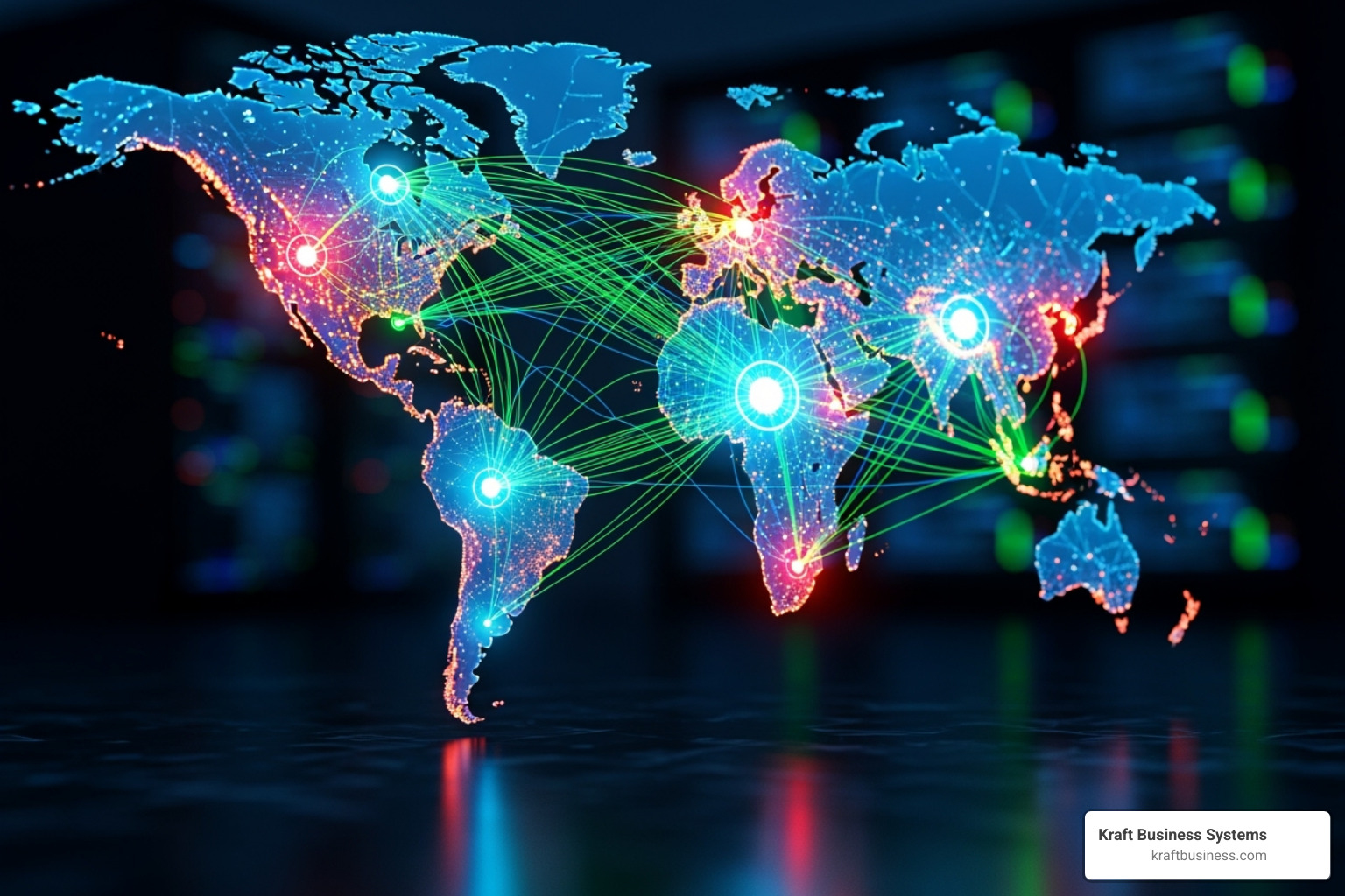 global map with interconnected threat vectors - cybersecurity consulting