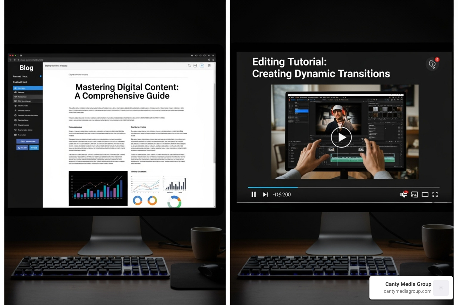 of a blog post and a how-to video side-by-side - low customer engagement