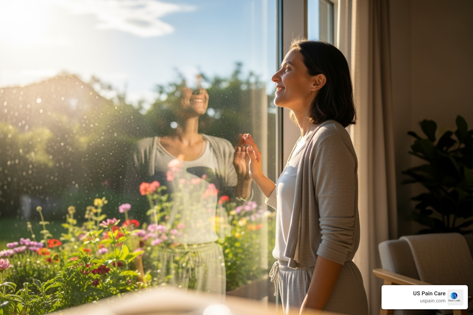 A hopeful patient looking towards a bright future, symbolizing recovery and well-being - patient first healthcare