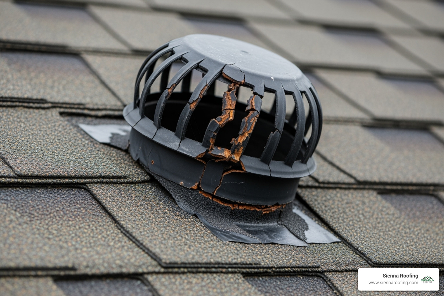 cracked rubber pipe boot - roof leaks repair