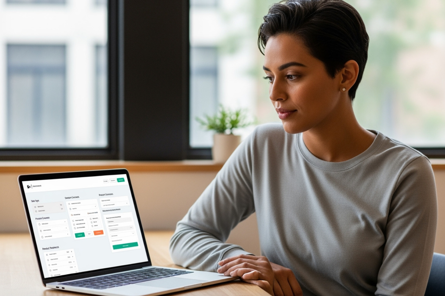 Person completing an online skincare quiz on a laptop - Personalized skincare solutions