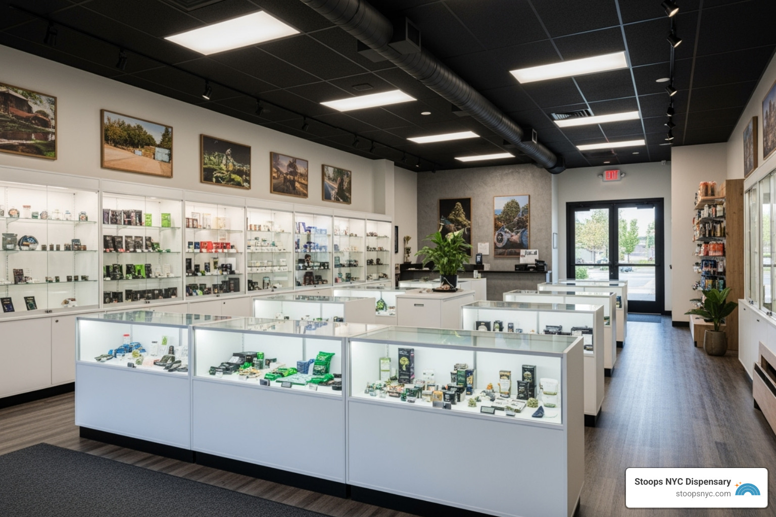 welcoming interior of a dispensary - NYC legal weed