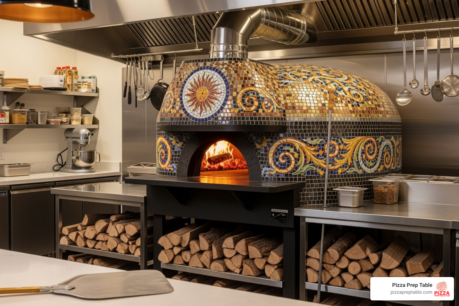 Forno Bravo Napoli oven with custom tiling - commercial wood fired pizza oven