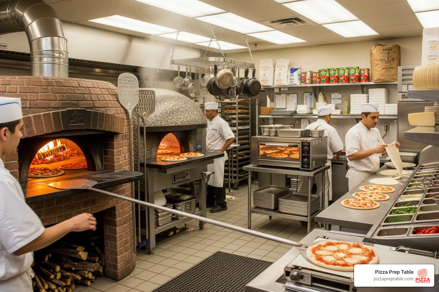 different sized pizza ovens in various kitchen layouts - commercial wood fired pizza oven