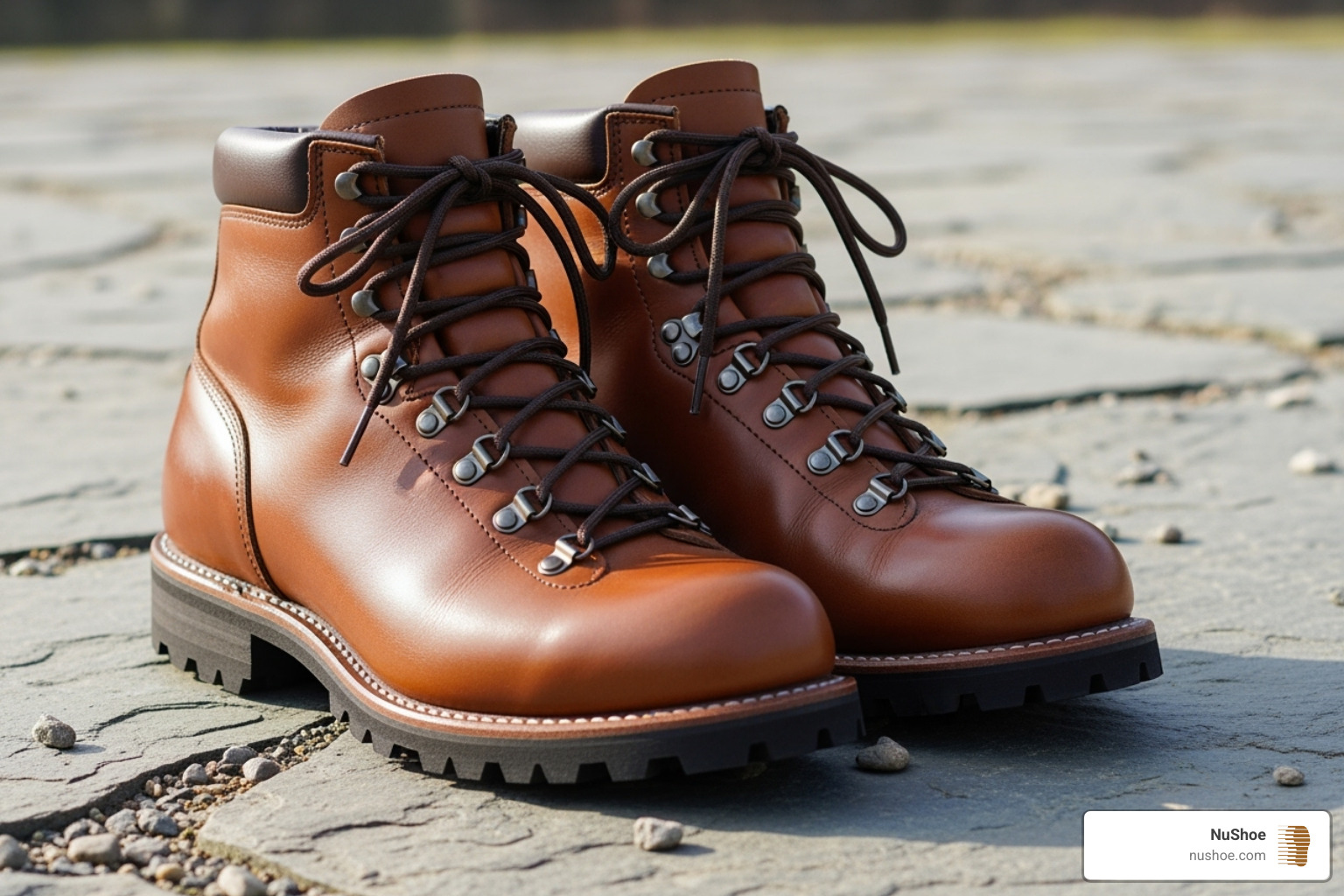 fully restored hiking boots - Cracked leather hiking boots