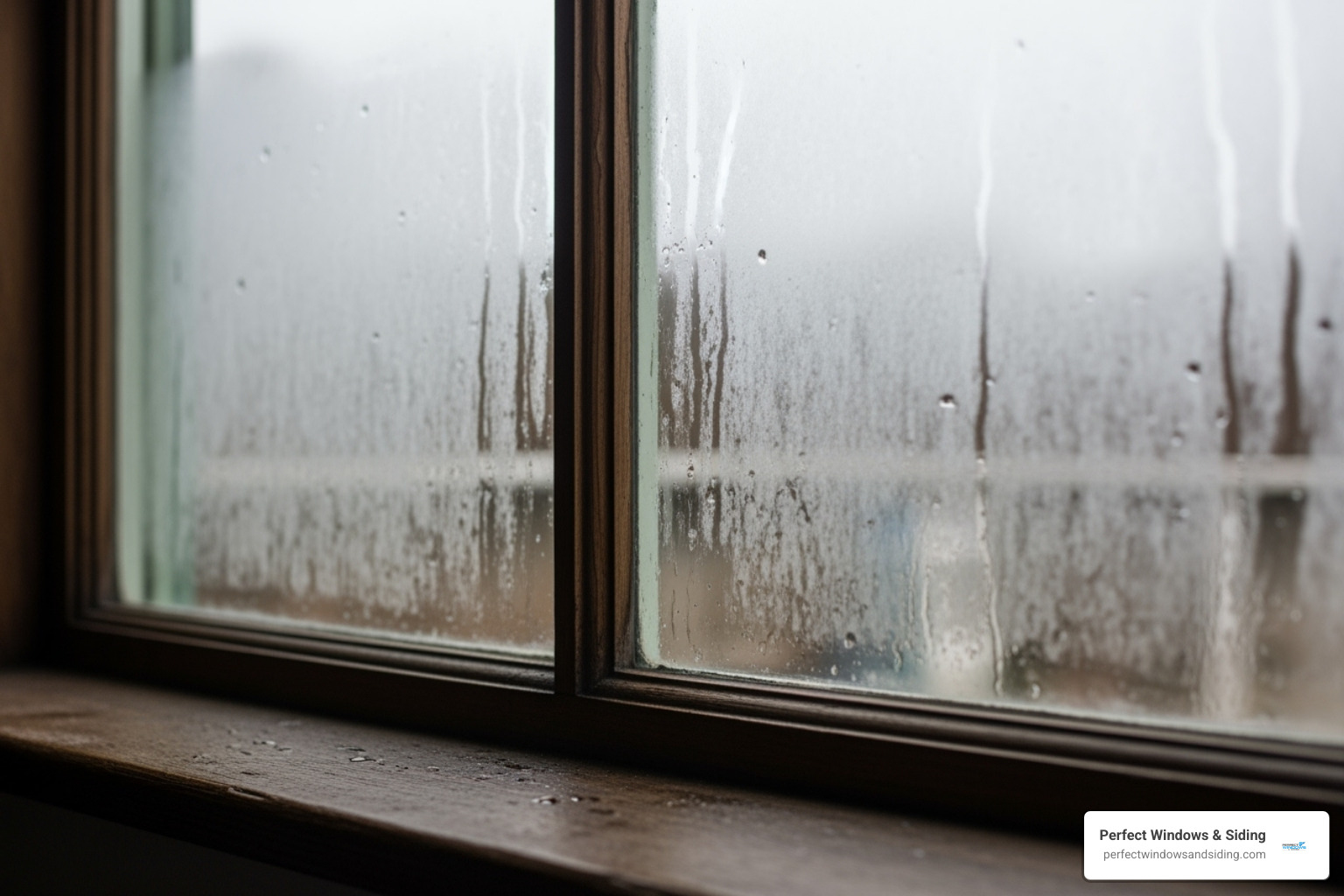 Condensation between window panes - window replacement company