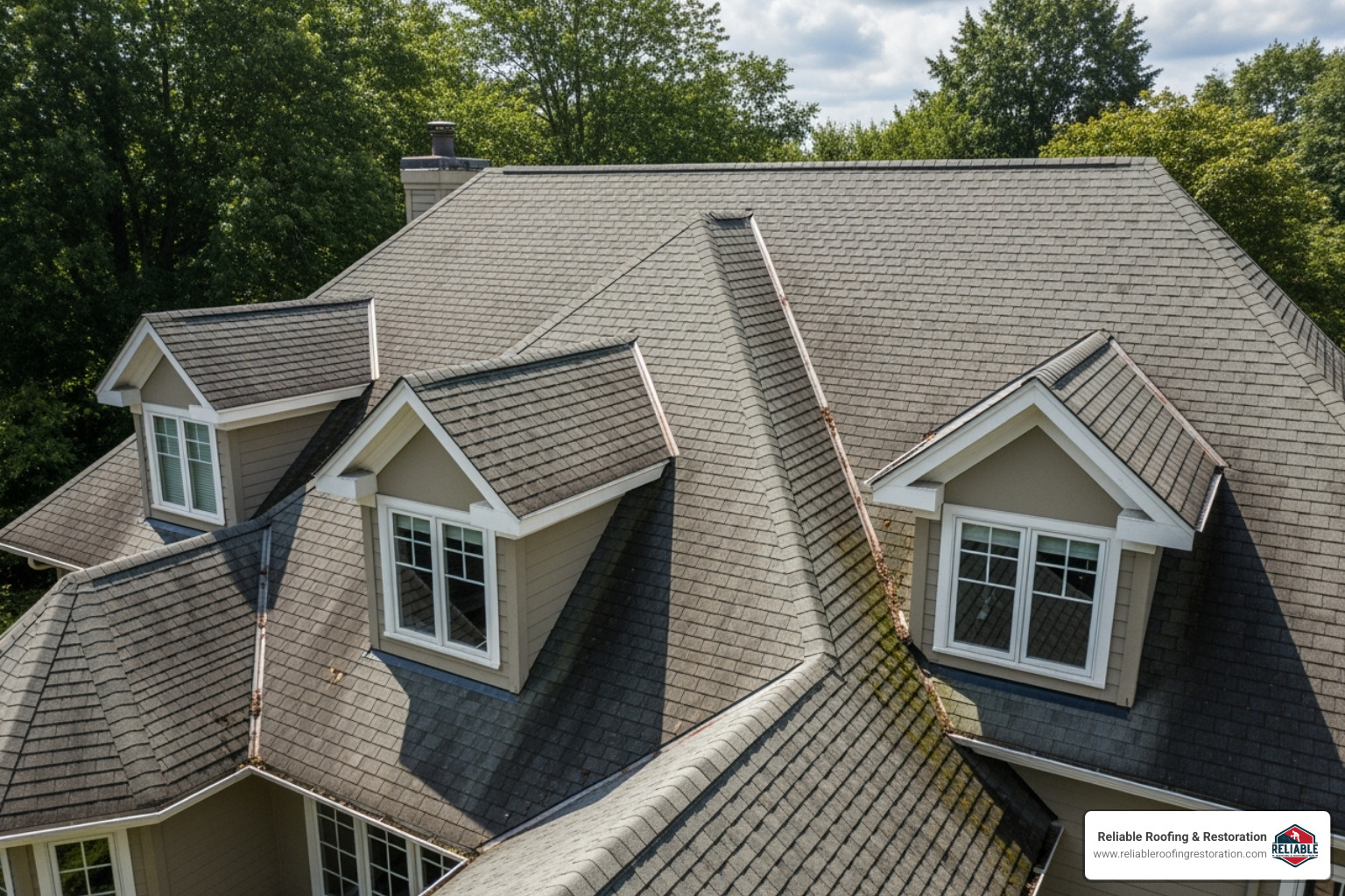 complex roof with multiple dormers and valleys - cost of new slate roof