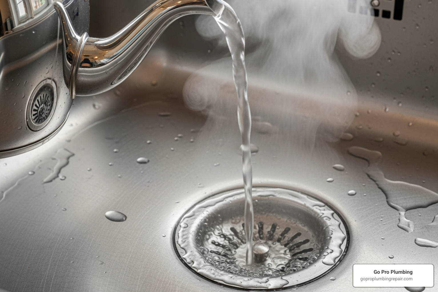kettle pouring boiling water into a sink drain - best way to unblock a drain